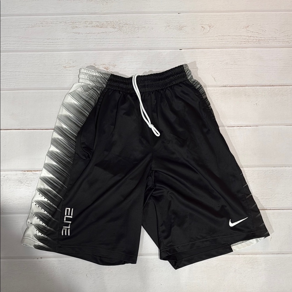 Nike Black and Gray Dry Fit Basketball shorts with Geometric Design